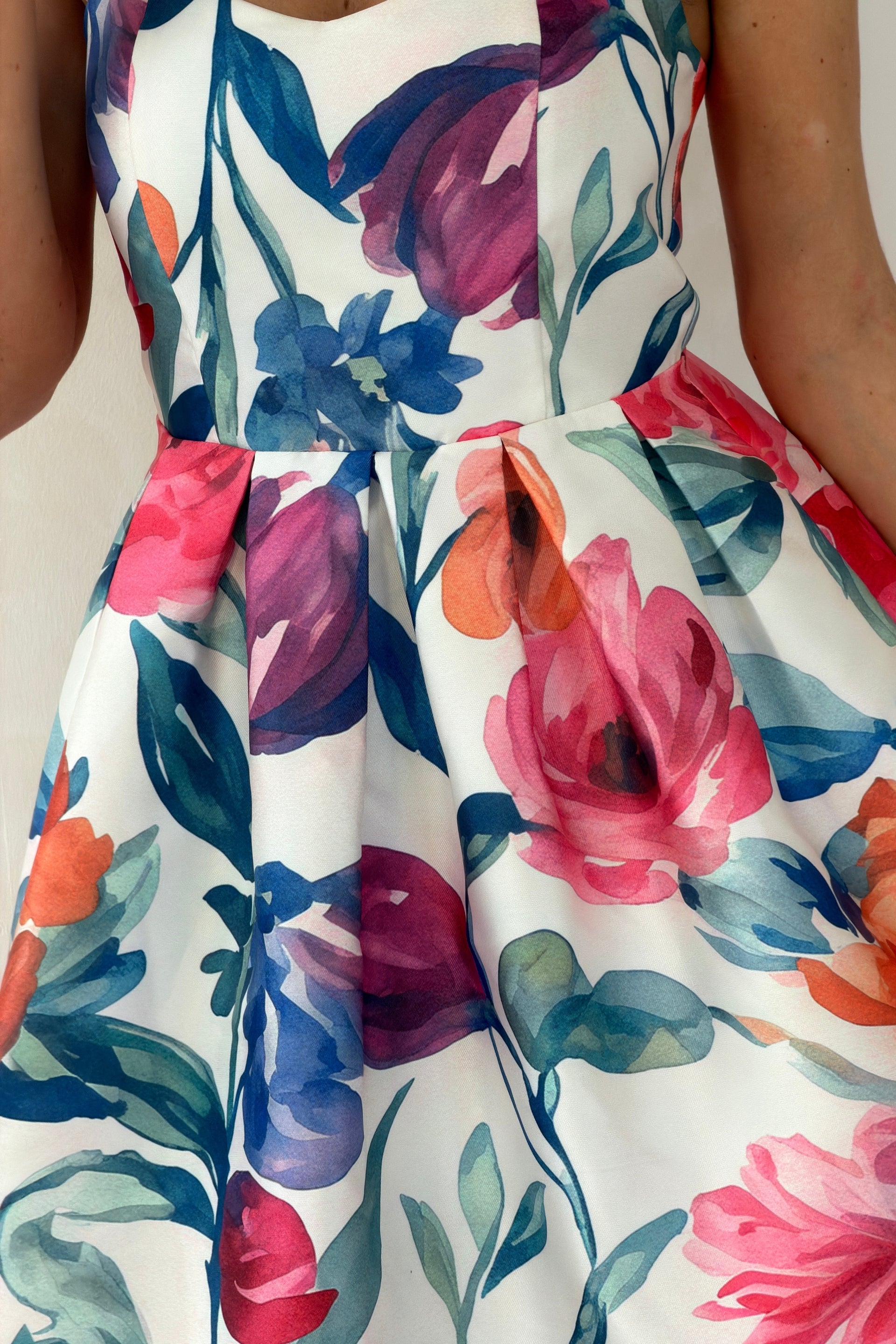 Raisa Strappy Sweetheart Neck Midi Dress