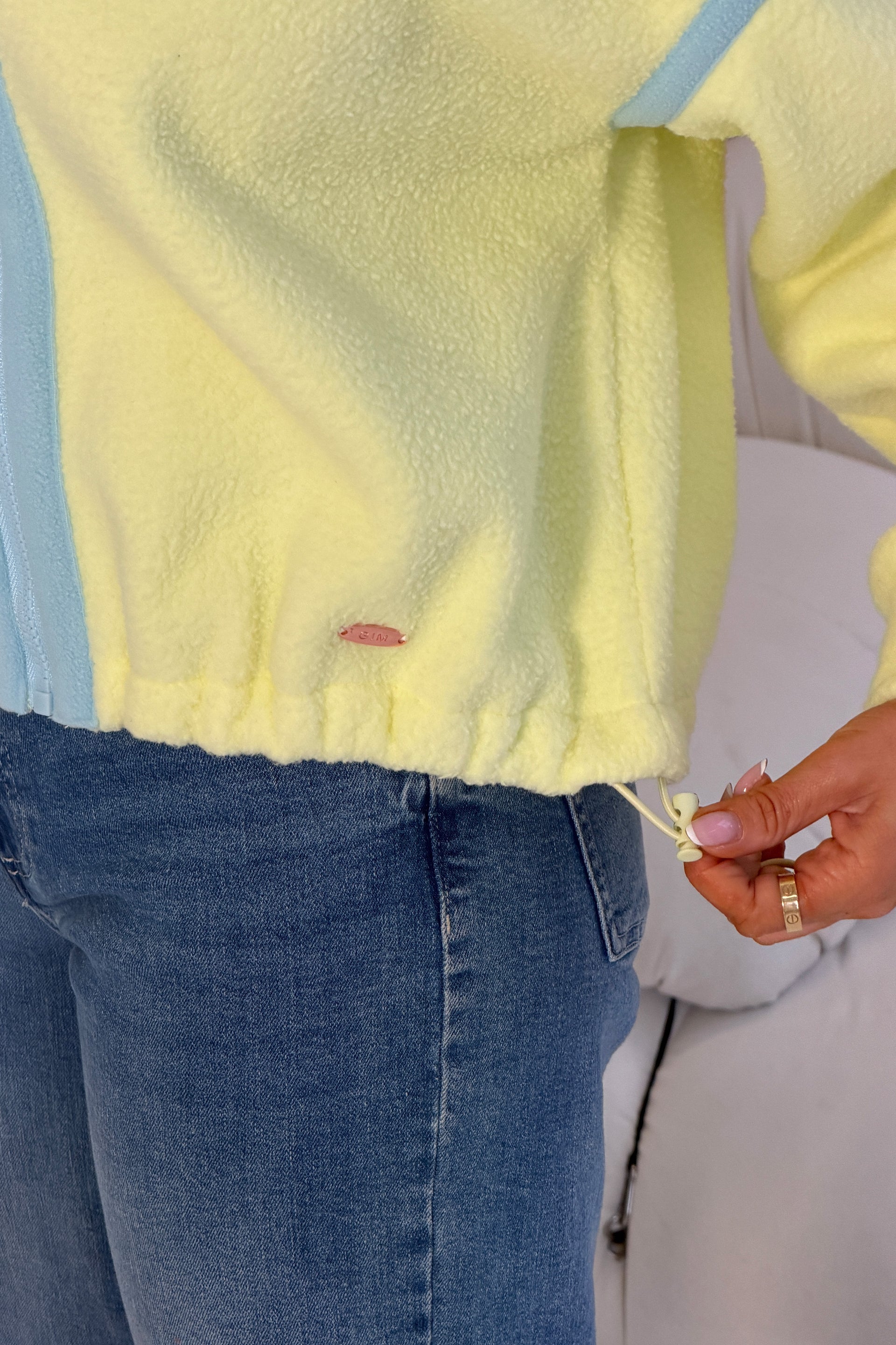 Lulu Contrast Binding Full Zip Fleece Lime