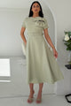 Sorelle Belted Midi Dress Sage