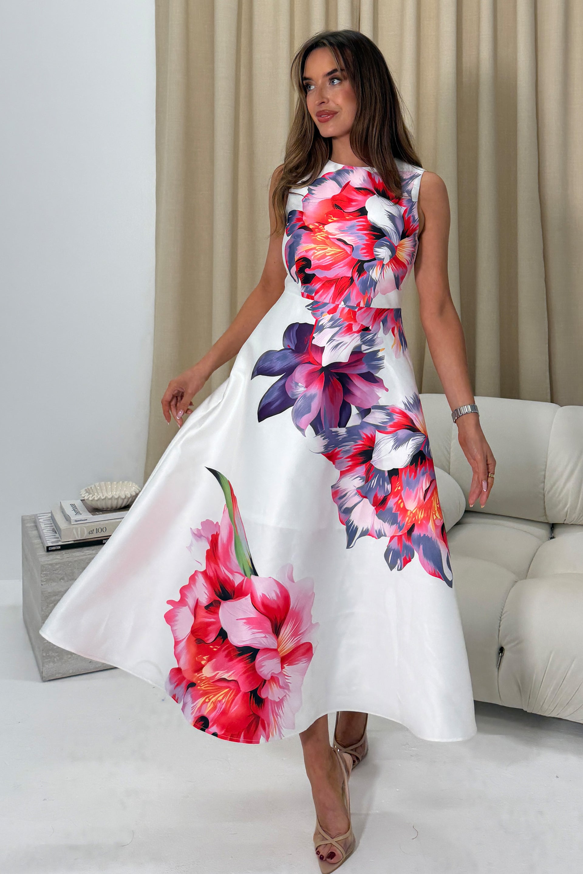 Spring Floral Maxi Dress Print