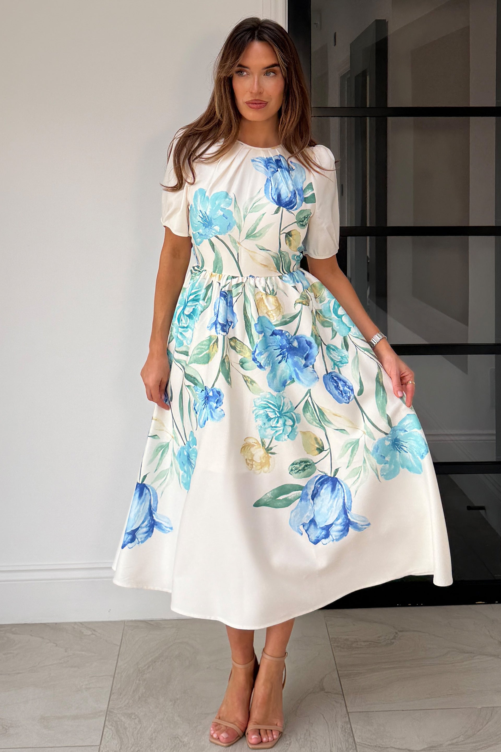 janet midi dress Janet Floral Midi Dress Blue – Girl In Mind