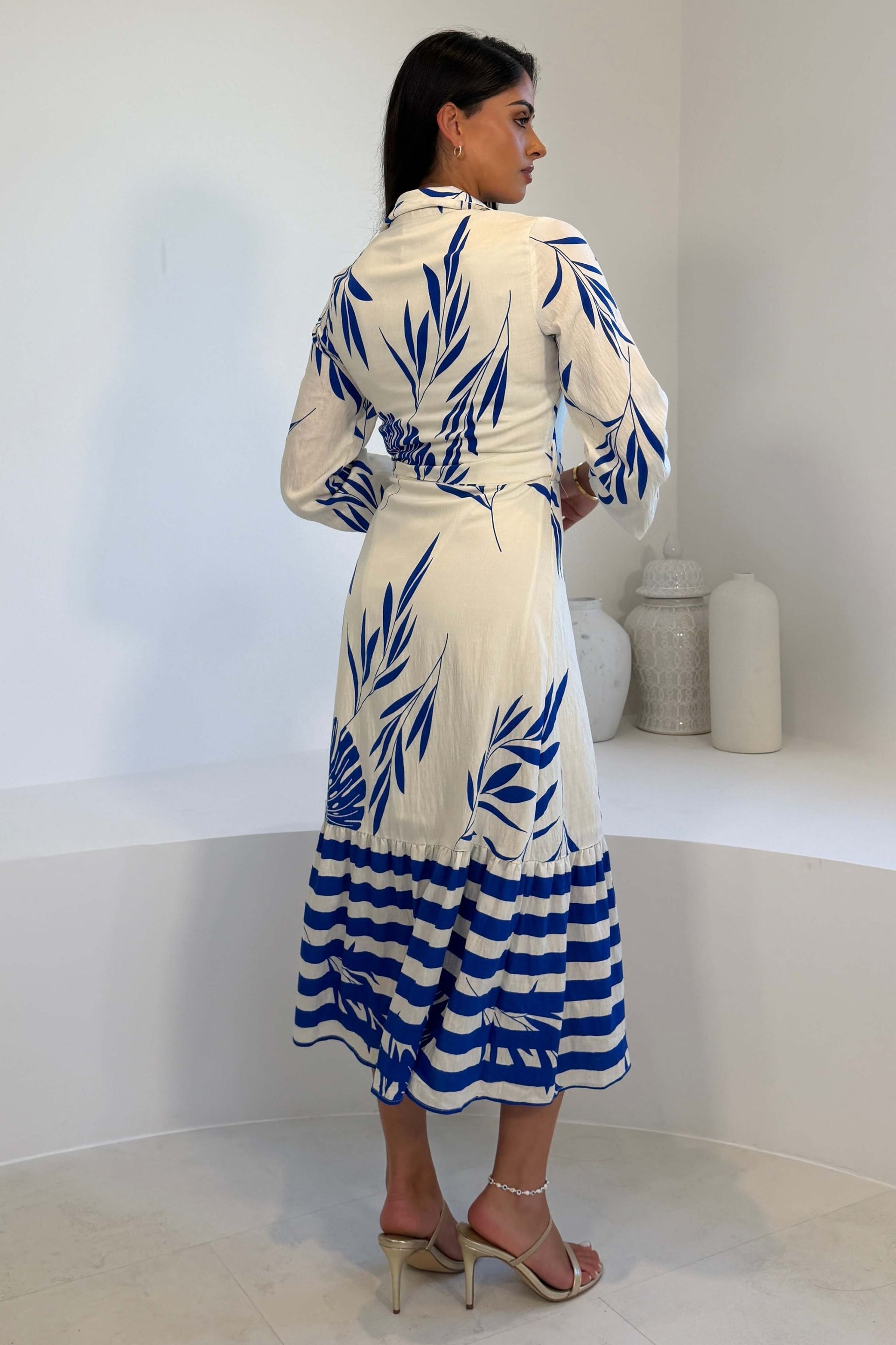 Marion Boarder Print Shirt Dress Blue
