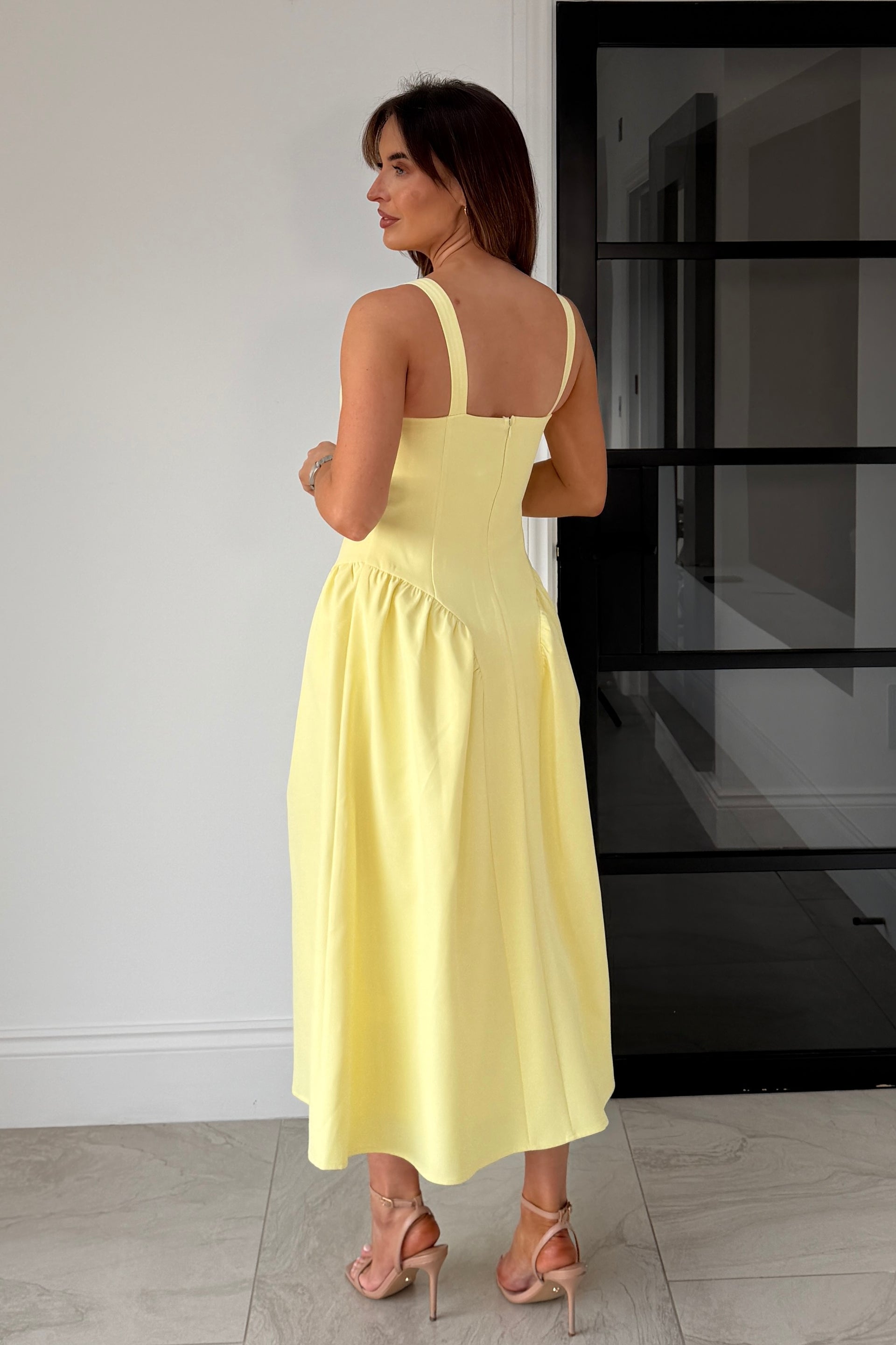 Autumn Strappy Maxi Dress Yellow