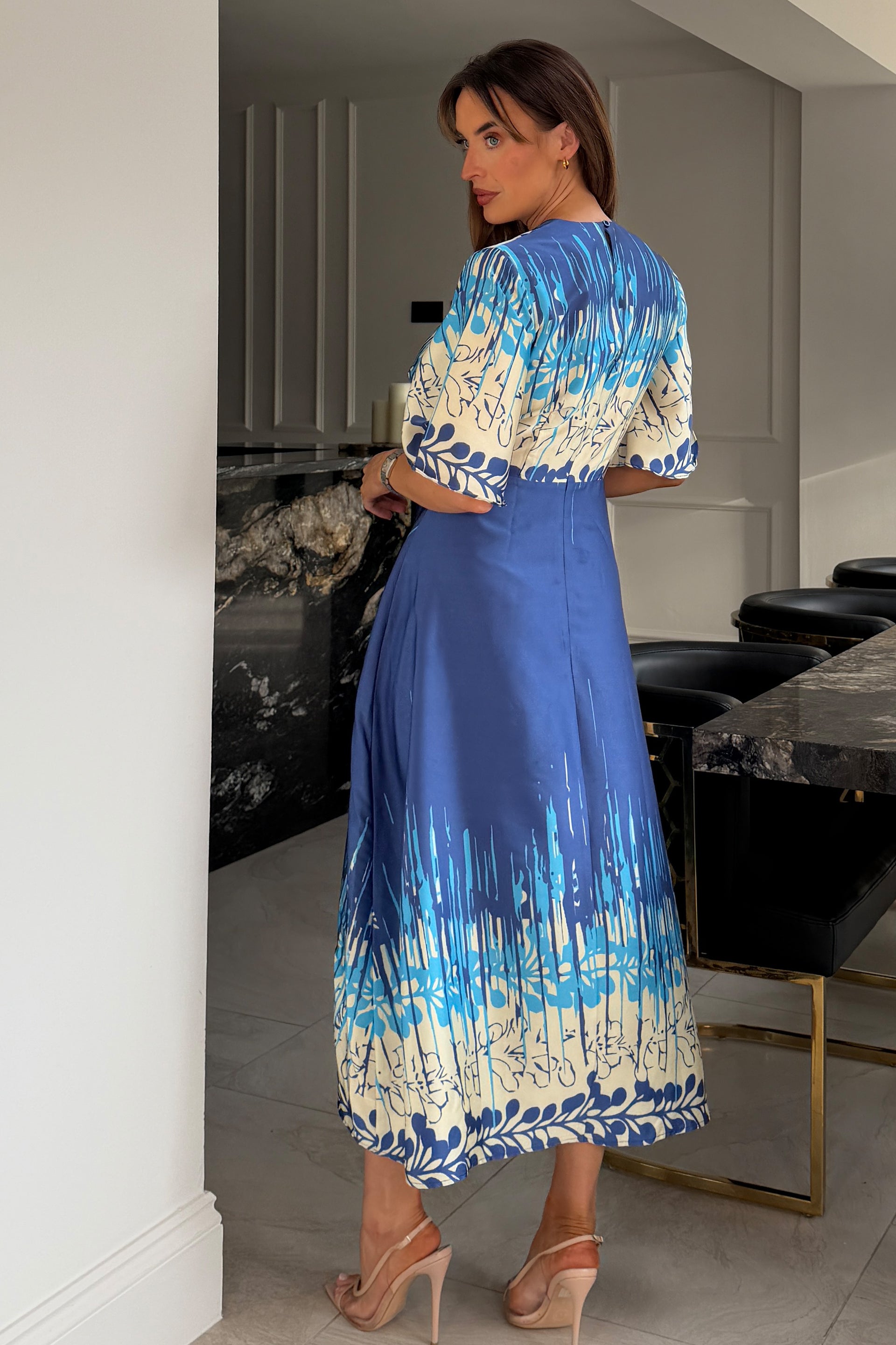 Elicia Tie Detail Maxi Dress Blue