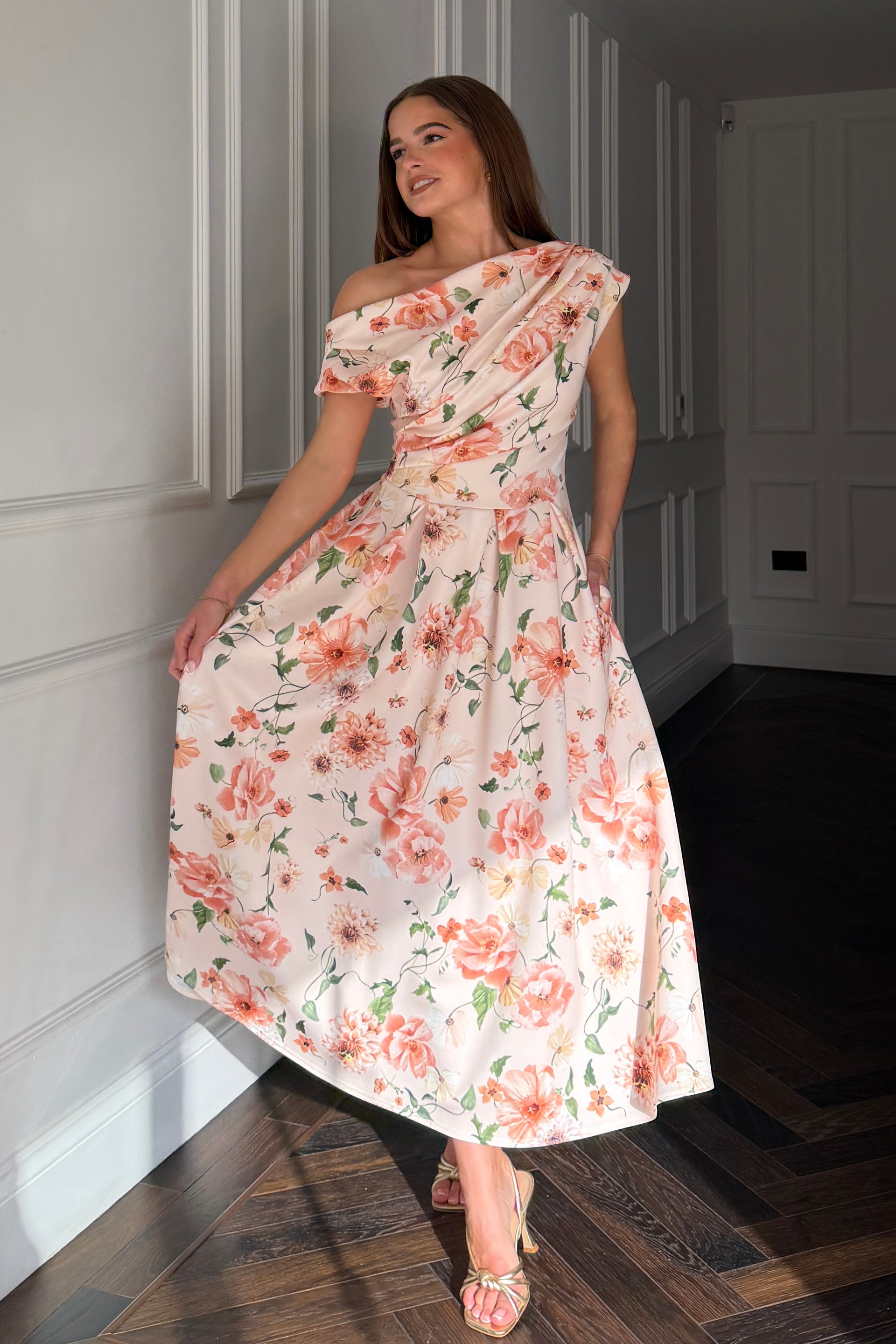 american apparel skater dress peach NEW American Apparel S Peach Orange Y2k Skater Mini Fit Flare Dress Sexy Indie Dresses