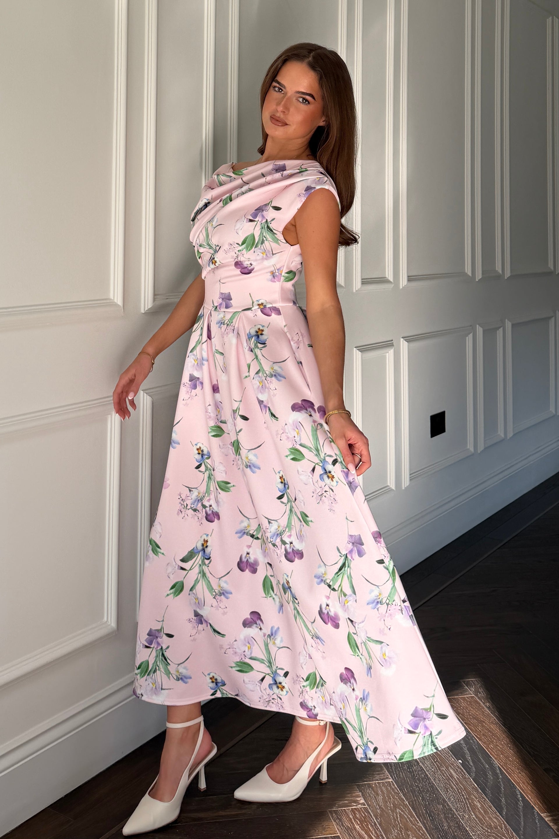 Betty Asymmetric Midi Dress Purple