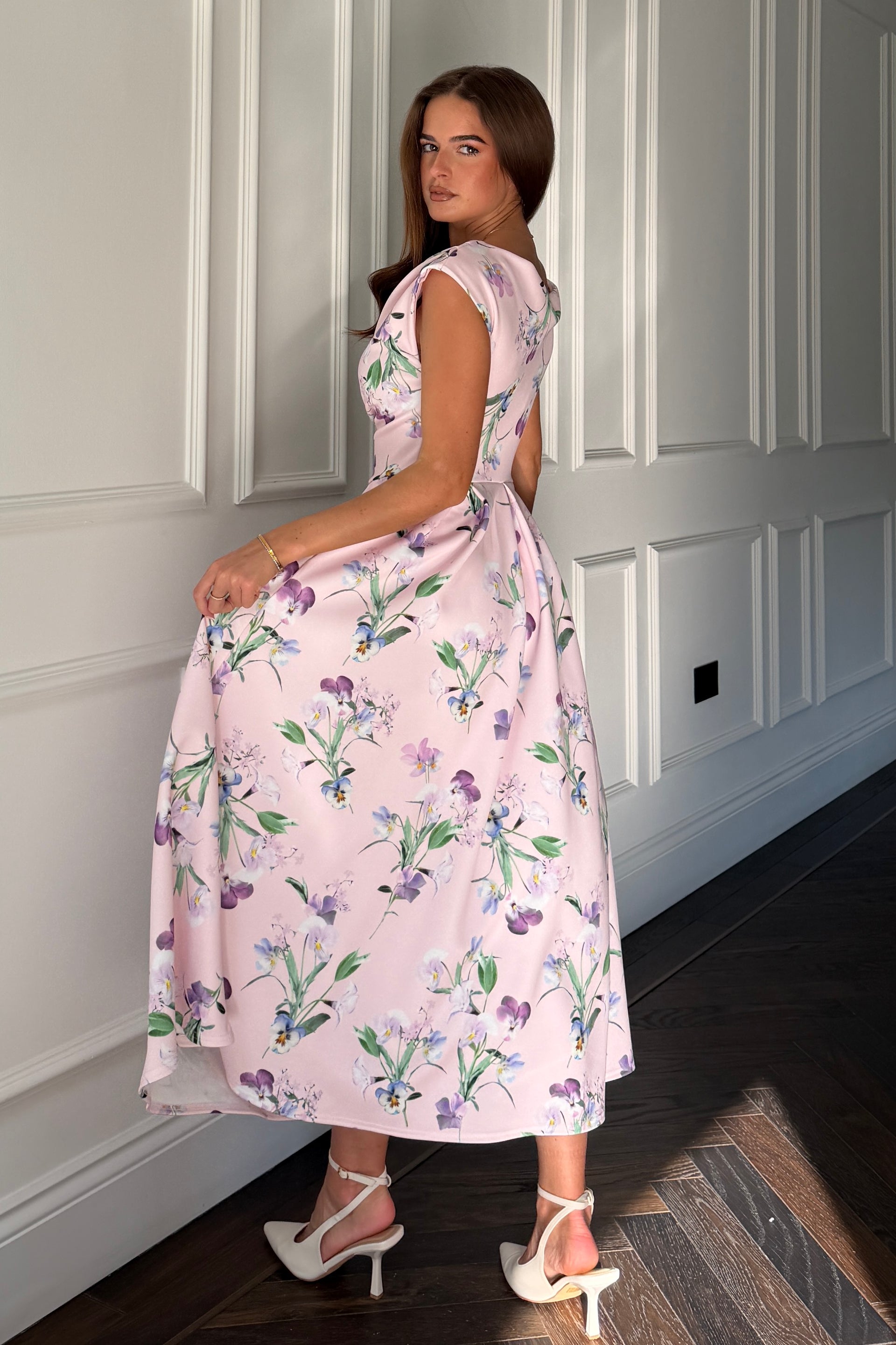 Betty Asymmetric Midi Dress Purple