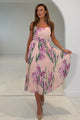 Lola Floral Print Midi Dress Pink
