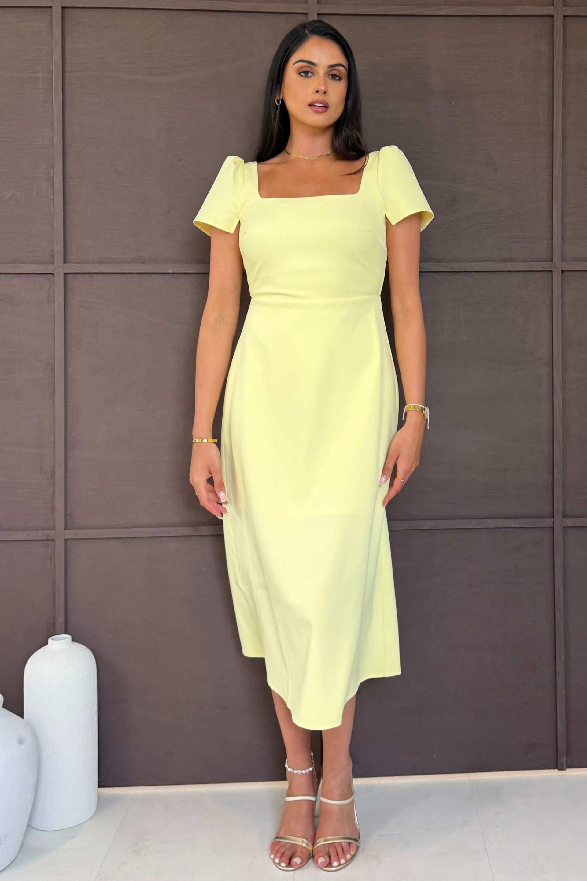 Valentina Midi Dress Yellow