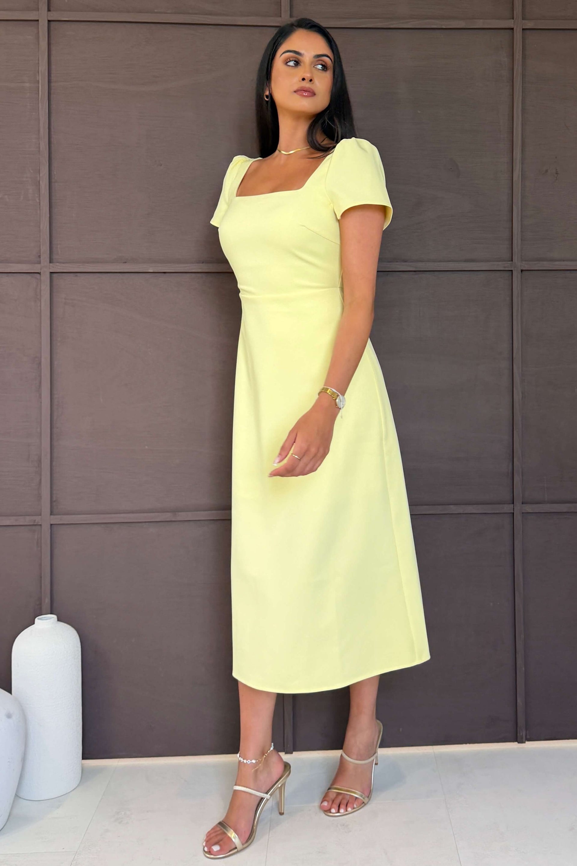 Valentina Midi Dress Yellow