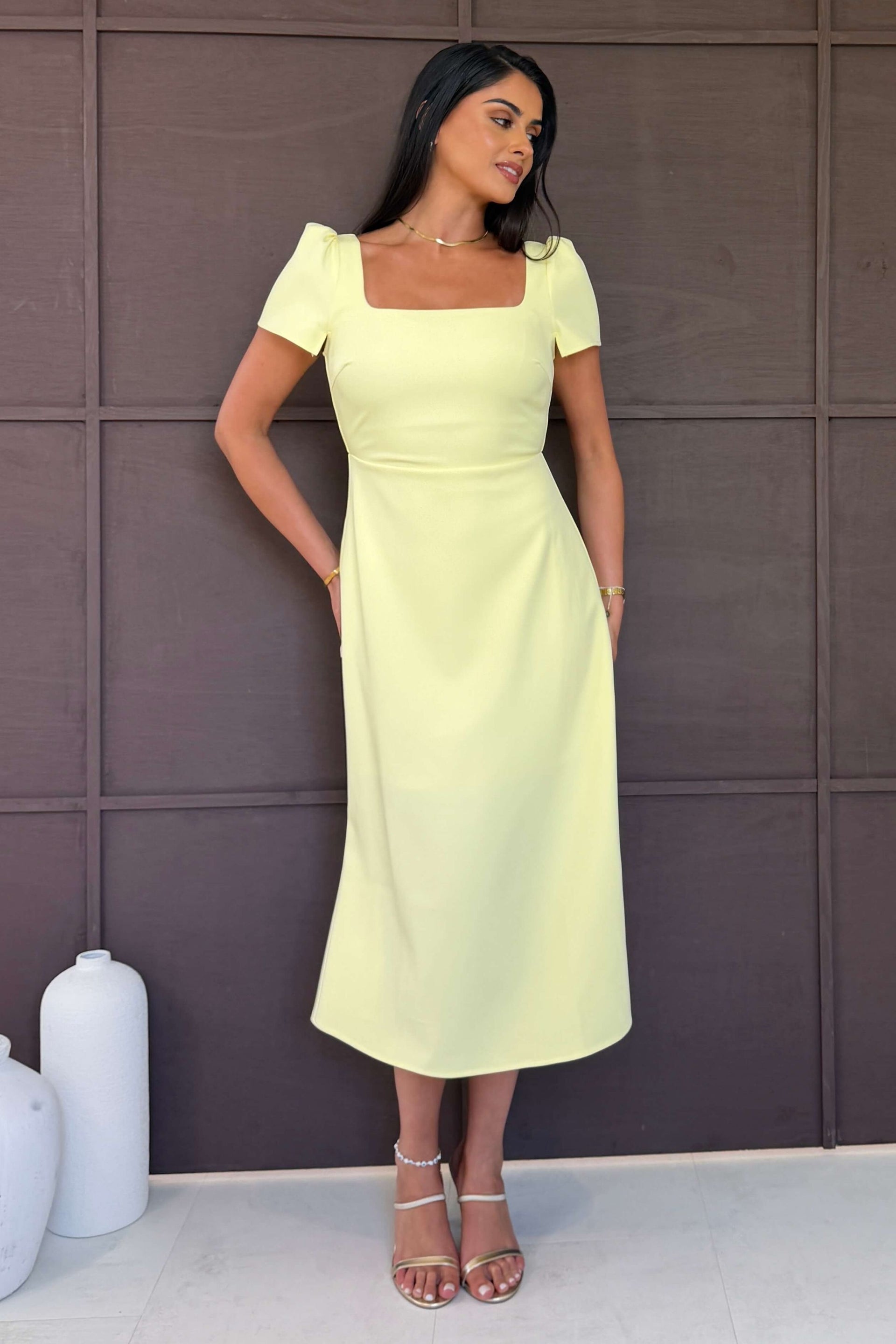 Valentina Midi Dress Yellow