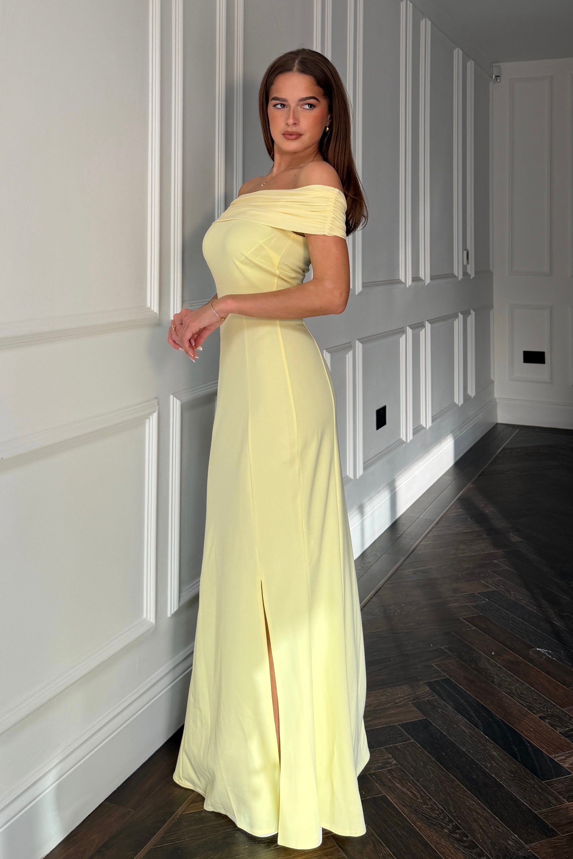 bardot yellow silk dress Bardot Malinda Slip Dress in Canary Yellow