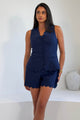 Ophelia Scallop Edge Waist Coat Navy