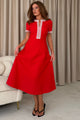 Natalia Beaded Midi Dress Red