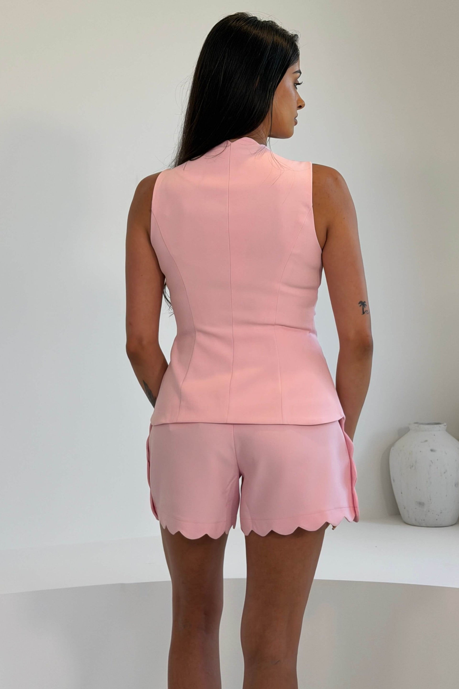 Ophelia Scallop Edge Shorts Pink