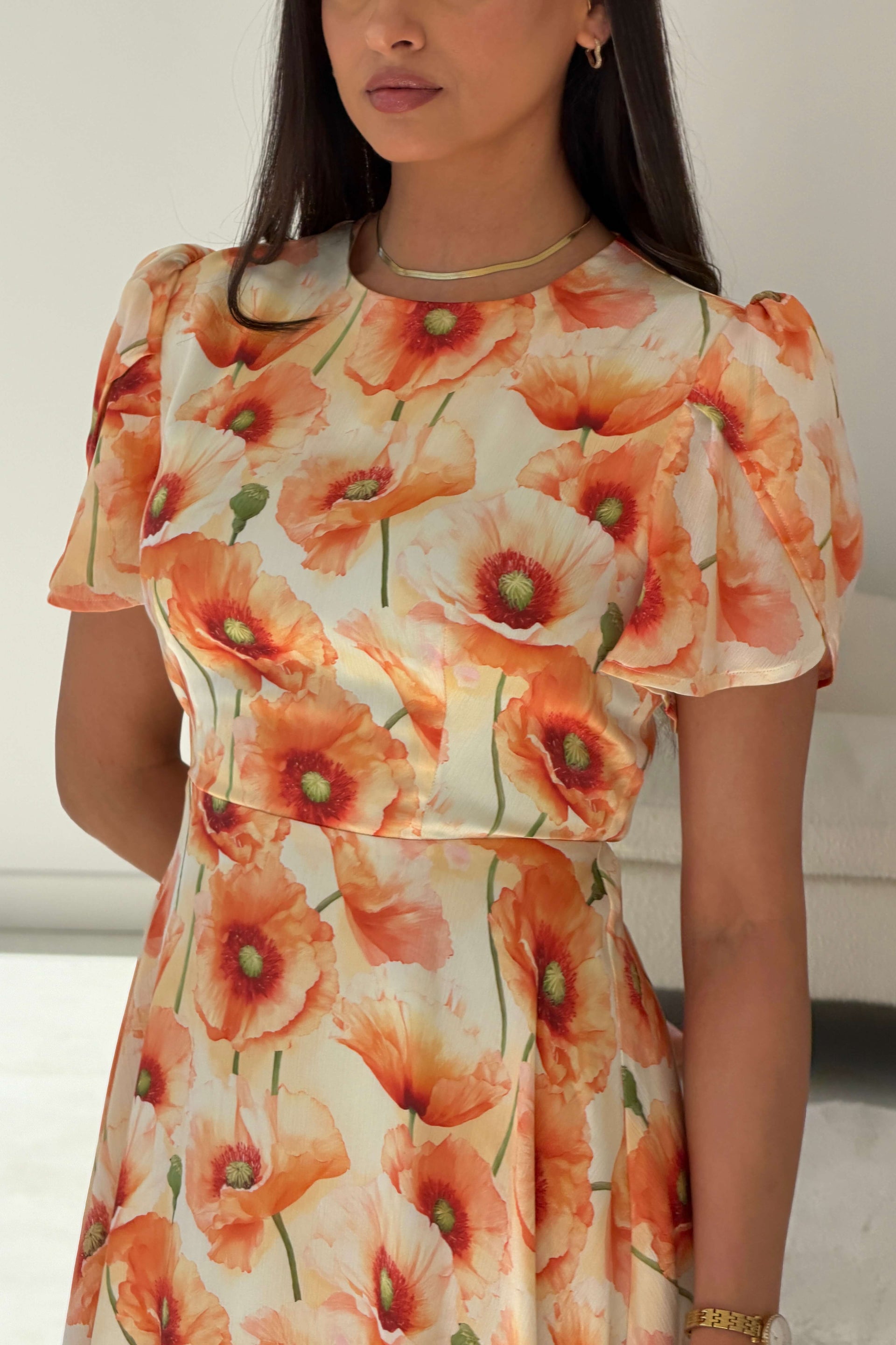 orange mini skater dress Plus Size - Collared Mini Skater Dress