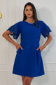 Patzy Lace Trim Mini Dress Cobalt