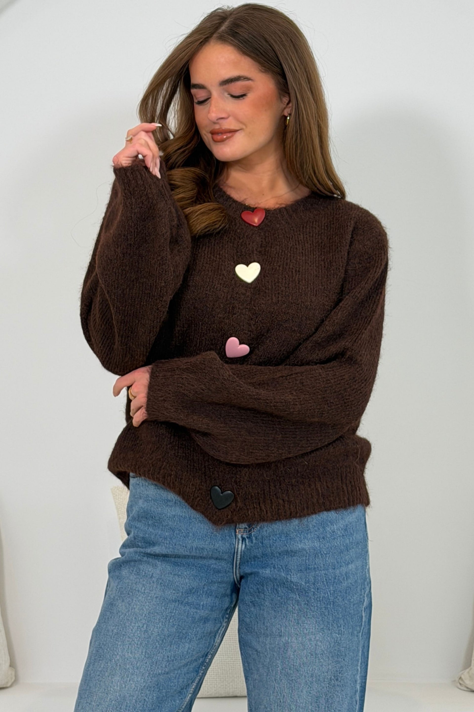 Lovey Button Up Cardigan Brown