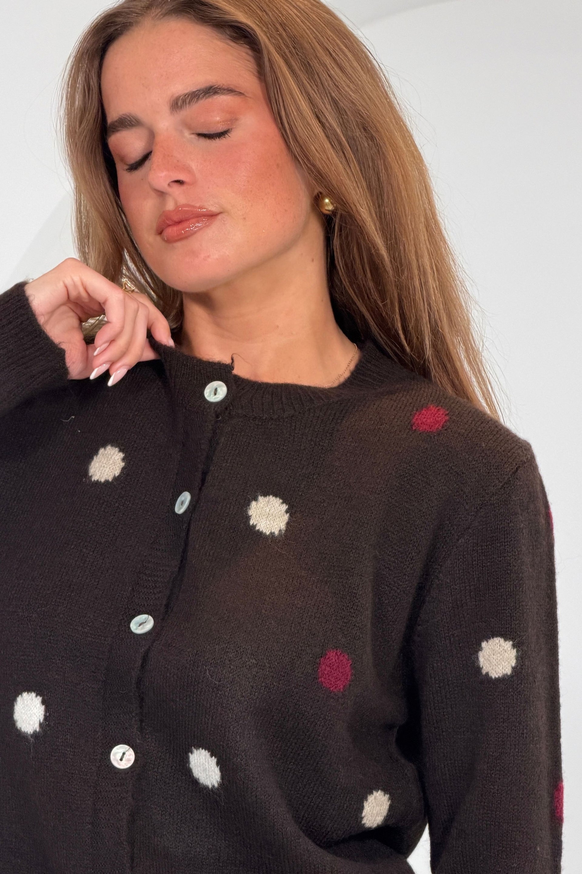 Elizabeth Polka cardigan Brown
