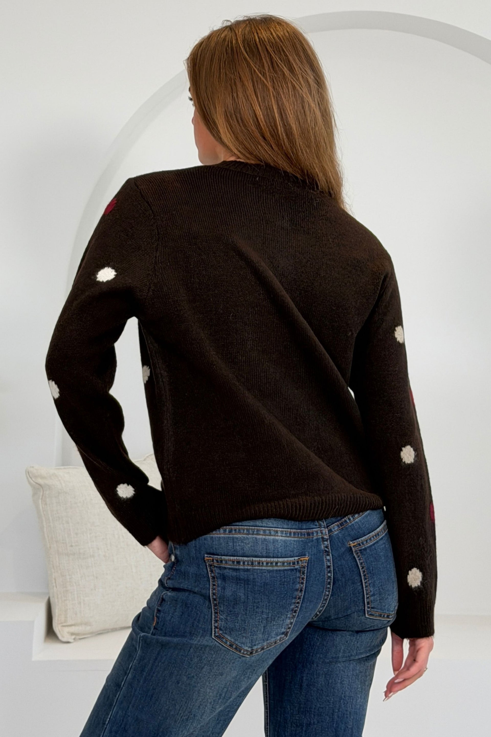 Elizabeth Polka cardigan Brown