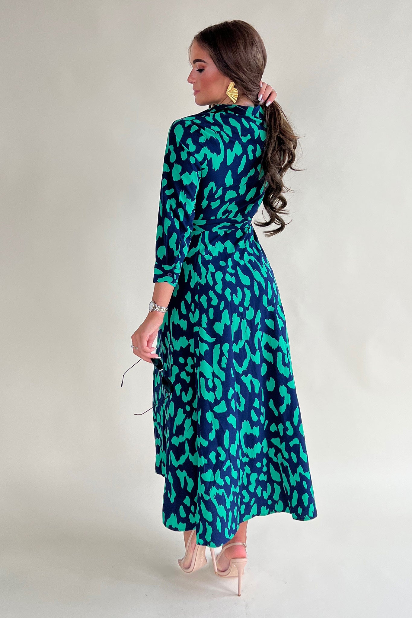Brielle & Green Print Long Sleeve Dress – Girl In Mind