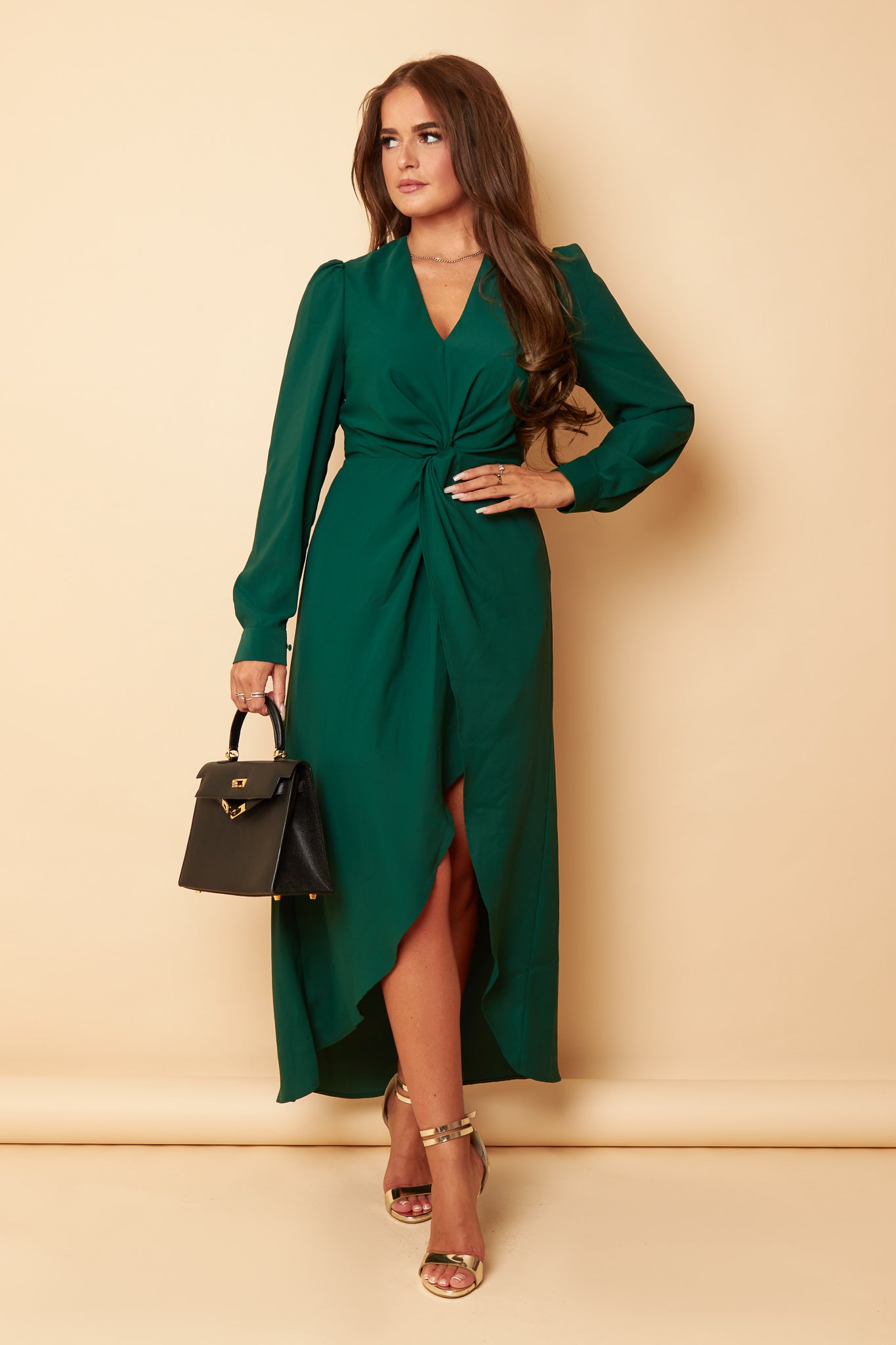 Alexia Emerald Twist Detail Maxi Dress